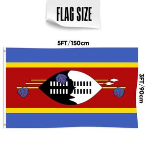 Drapeau de la Swaziland 3x5 pieds en polyester avec deux œillets en laiton, simple couche, pour décoration intérieure et extérieure - Product Image 4