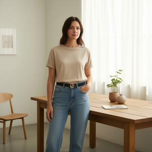 Cintura in Metallo 3,5 Cm con Fibbia Dorata a Lettere, Cintura Sottile alla Moda per Donna - Product Image 2