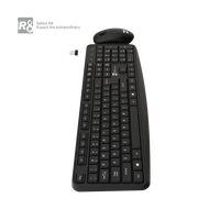 Set Keyboard dan Mouse R8 nirkabel, tetikus dan Keyboard komputer kantor terlaris