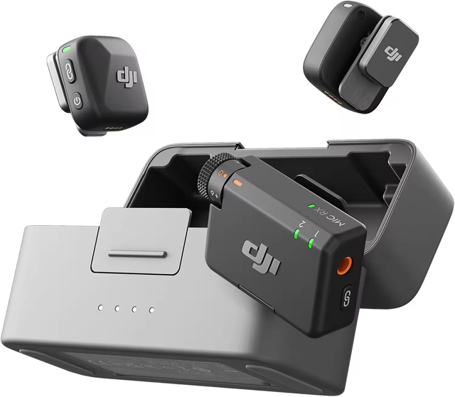 Original Mic Mini (2TX+1RX+Charging Case) Portable Wireless Lapel Mic 48-Hour Battery Two-Level ANC For DSLR Vlog