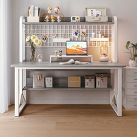 Bureau d'ordinateur de style crème YOUTAI avec étagères et rangement, bureau d'étude pour le bureau à domicile