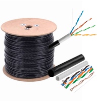 Cable Ethernet para Exteriores Cat 6 UTP FTP SFTP 23AWG 24AWG 100m/200m/305m Cat5e Cat6 Cat6A 100% Cobre Puro, Cable LAN con Cubierta de PVC/PE