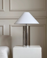 Lampe de table en lin à succès pour hôtel, maison, chambre à coucher, chevet, bureau – Lampe de table LED en laiton