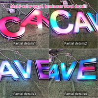 Vente directe d'usine, lettres lumineuses LED en PVC colorées, design créatif réglable, imperméables, personnalisées pour la décoration de bureau