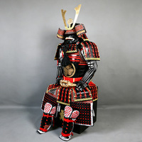 Armor Samurai Jepang Hitam dan Merah Terbaru untuk Pria Dewasa, Koleksi Armor Logam Buatan Cina, Dapat Digunakan Sebagai Pajangan