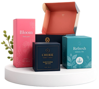 Boîte cadeau rigide personnalisée avec logo privé, couvercle et base magnétiques, tiroir avec insert en papier EVA personnalisé pour cosmétiques et bijoux