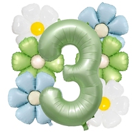 Ensemble de ballons numériques mats Daisy de 40 pouces pour la décoration de fête d'anniversaire de bébé