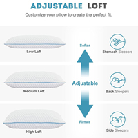 Vente en gros de coussins de couchage ergonomiques orthopédiques réglables en mousse à mémoire de forme pour soulager les douleurs cervicales