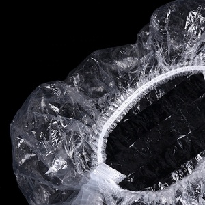 18 ''(46cm) Taille Spa Salon Beauté Hôtel Soins Des Cheveux Jetable Transparent Bain Bouffant Étanche Élastique En Plastique <span class=keywords><strong>Bonnet</strong></span> <span class=keywords><strong>De</strong></span> <span class=keywords><strong>Douche</strong></span> - Product Image 2
