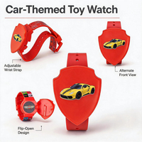Montre Jouet pour Enfants en Plastique Écologique avec Couvercle Ouvrable et Plaque de Protection Interchangeable – Cadeaux Promotionnels Personnalisables avec Logo et Motif