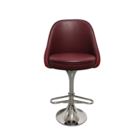 Chaise de bar moderne pour pub commercial, avec structure en acier inoxydable, revêtement en cuir PU rouge, tabouret de bar réglable avec rotation à 360 degrés et repose-pieds