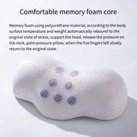 Oreiller cervical portable en mousse à mémoire de forme avec soutien de la colonne vertébrale, récupération lente, massage élastique, traction pour le sommeil et positionneur de nuque