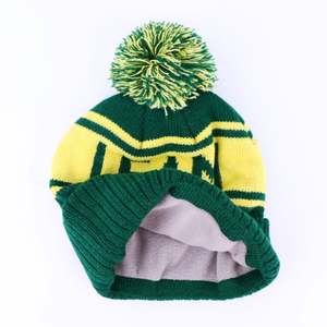 Qianzun – Bonnet personnalisable avec votre logo, 100 % acrylique, doublure polaire, pompon, broderie, motif jacquard, bonnet à pompon - Product Image 3