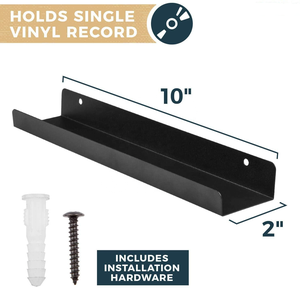 Paquete de 8 soportes de discos de vinilo montados en la pared de Metal de alta calidad, diseño Simple, Material de hierro, estantes de exhibición empaquetados en cartón - Product Image 2