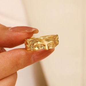 Anneaux de doigt ajustables en laiton plaqué or, <span class=keywords><strong>création</strong></span> de l'homme, pour femmes et hommes, toucher votre âme - Product Image 6