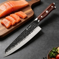 Couteau à découper de 12 pouces en acier à haute teneur en carbone, martelé et forgé, pour bœuf, jambon, dinde