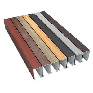 Ubin langit-langit <span class=keywords><strong>Bar</strong></span> kotak aluminium, dekorasi Metal serbuk kayu untuk ruang luar dan dalam ruangan, kisi-kisi mudah tahan api - Product Image 2