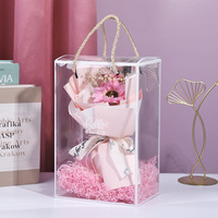 Boîtes cadeaux transparentes personnalisées en PVC transparent avec estampage doré pour mariage, souvenirs, bougies, parfums, emballages pour Noël