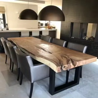 I Well Beauty Nouveauté Meubles de maison modernes Nature Live Edge Dîner en bois de noyer Cuisine Restaurant Table à manger