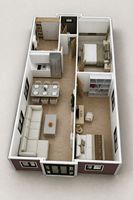 Maison modulaire moderne en conteneur, structure en acier imperméable, villa préfabriquée, aménagement flexible