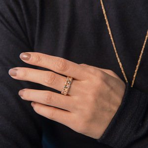 Anillo de Corazón de Amor, Plata S925, Anillo de Dedo Texturizado Exquisito y Moderno, Pequeño y Original - Product Image 2