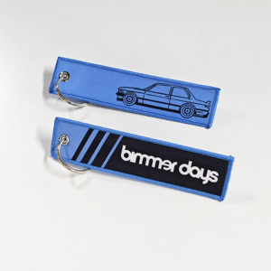 Llavero con etiqueta de tela de doble cara con logotipo personalizado de locomotora, colgante decorativo personalizado - Product Image 5