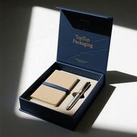 Boîte magnétique personnalisée et boîte cadeau bleue pour cadeau promotionnel, impression sur papier bleu vibrant
