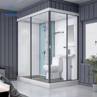 Belle unité de douche intégrée carrée préfabriquée moderne de luxe portable design simple modulaire préfabriqué salle de bain Pod avec toilette