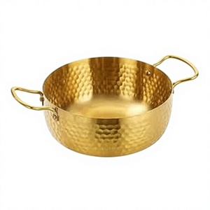 Premium <b>Copper</b> <b>Sauce</b> <b>Pan</b> with Double Ear Handles Portable 1-2L Capacity No Coating Minimalist Design Gas & Induction Compatible - Product Image 1