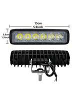 Luz de Trabajo LED para Automóvil de 6 Pulgadas, 18 W, 6 LED, 6500 K, 4000 LM, Aluminio Fundido a Presión, Haz de Luz Puntual, 24 V, para Camiones/Tractores/Vehículos Todoterreno
