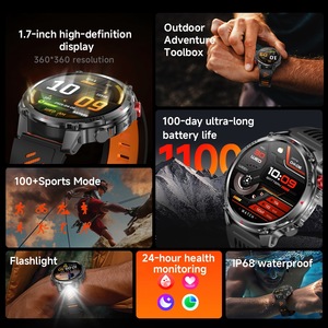 HT45 Nuevo Reloj Inteligente Deportivo para Exteriores con Android para Hombre, Pantalla IPS, 1100 mAh de Larga Duración, Resistente al Agua IP68, Linterna, Fitness, Contesta Llamadas - Product Image 3