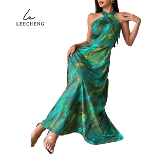 Elegante da donna Casual abito estivo Vintage con stampa Tie Dye lungo Frenum abito da insegnante <span class=keywords><strong>per</strong></span> feste di festa stile formale - Product Image 1
