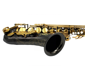 Saxofón Tenor Profesional en Si Bemol de Eastern Music, Acabado Brillante en Níquel Negro con Llaves Doradas - Product Image 3