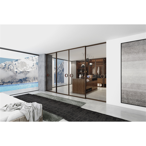 Système de <span class=keywords><strong>porte</strong></span> <span class=keywords><strong>coulissante</strong></span> double moderne OPK Perfect System, ouverture symétrique, fermeture douce, synchronisée, ensemble de quincaillerie en alliage de zinc - Product Image 5