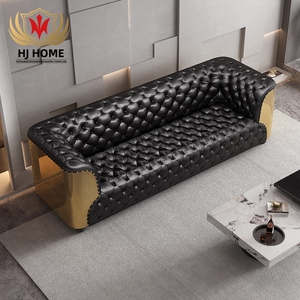Hj nhà Loft Aviator chính hãng Buff da cổ điển sang trọng Sofa ghế chỗ ngồi nhôm cổ điển cổ điển couch Set 4321 - Product Image 4
