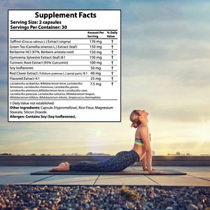Cápsulas adelgazantes Curb Cravings para mujeres, extracto de azafrán, berberina, azafrán, metabolismo intestinal, cápsulas para bajar de peso - Product Image 2