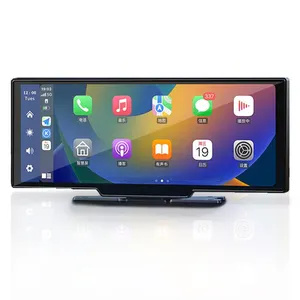 DVR mobil 10.26 inci 4K kamera ganda, sistem Multimedia mobil Android dengan pemantik rokok tipe-c, pemutar DVD Mobil