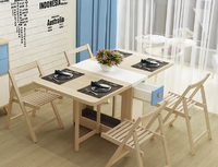 GCON Table de salle à manger pliante en marbre et bois Meubles de salle à manger pliables Ensemble peu encombrant