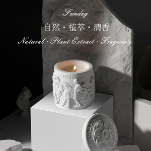 Fangdi Retro Plaster Scented Candle Cylinder Soy Wax Floral Fragrance Bedroom Ornament Vintage Style - Product Image 1
