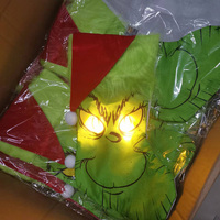 Bas de Noël en peluche monstre elfe vert lumineux à LED personnalisés pour la décoration de l'arbre de Noël