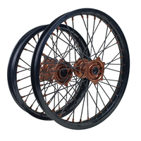 Jeu de roues à rayons en alliage anodisé CNC KYZ 21/19 pouces, moyeu Supermoto pour KTM EXC SXF XC XCW SX 125-530cc Enduro MX Racing Pro Kit