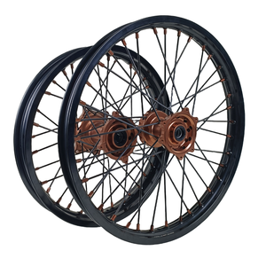 Jeu de roues à rayons en alliage anodisé CNC KYZ 21/19 pouces, moyeu Supermoto pour <span class=keywords><strong>KTM</strong></span> EXC SXF XC XCW SX 125-530cc Enduro MX Racing Pro Kit - Product Image 4