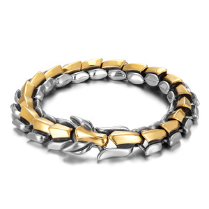 Bracciale a Catena da Uomo Stile Vichingo Punk di Lusso Personalizzato in Acciaio Inossidabile 316L con Drago Gioielli all'Ingrosso - Product Image 4