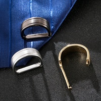 Ensemble de pinces à cravate en métal de haute qualité, finition argentée, motif uni, accessoires pour hommes, finition polie, attaches de cravate, pince à cravate