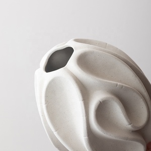 Vase en céramique blanc givré <span class=keywords><strong>moderne</strong></span> Vase à fleurs simple de style nordique pour la chambre à coucher Décoration de la maison Design <span class=keywords><strong>rustique</strong></span> Art déco - Product Image 6