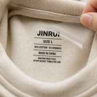 Étiquettes de vêtements lavables en PET avec logo personnalisé, transfert thermique DTF, OEM ODM, faible MOQ, directement de l'usine