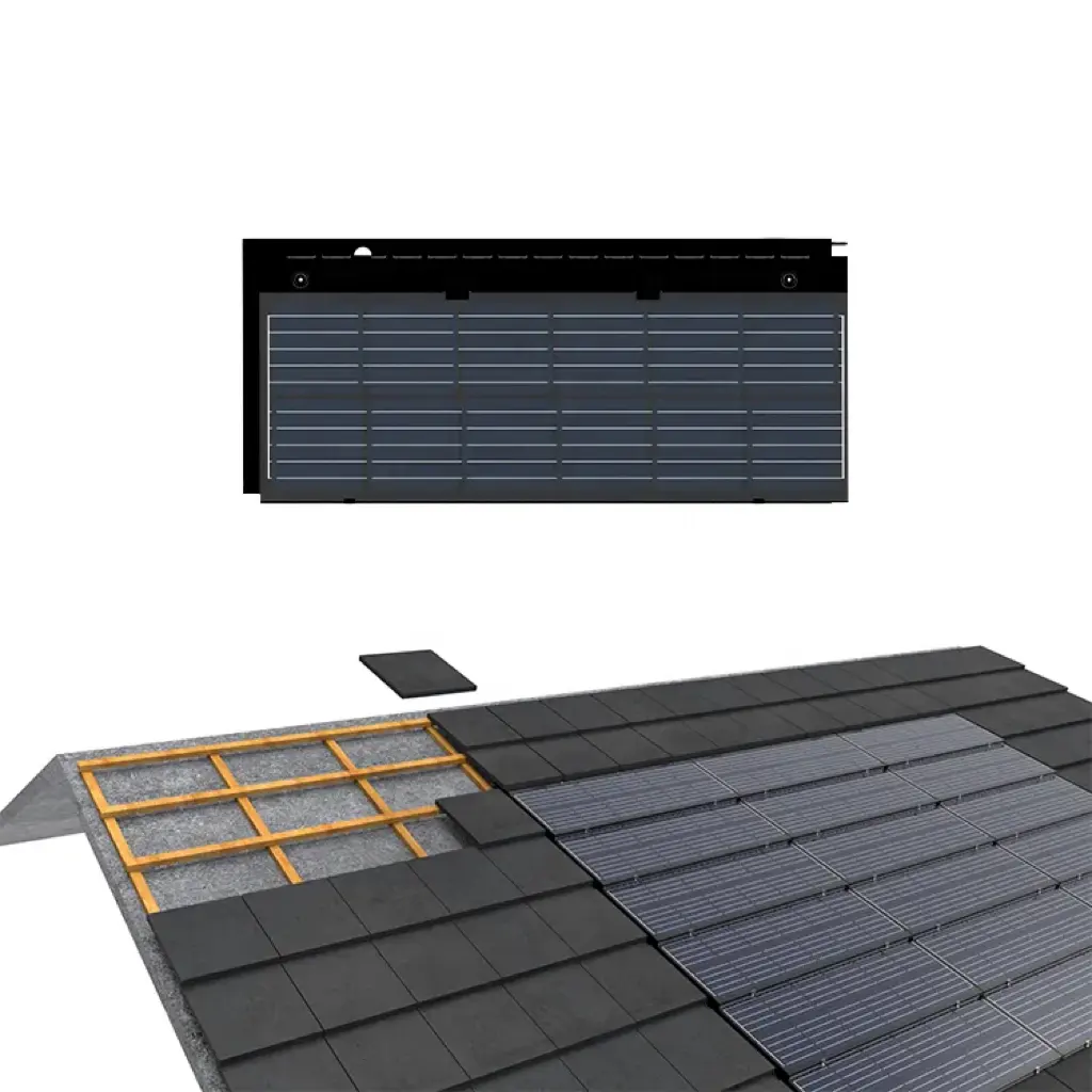 Promotion KingWooh solar roof tiles 30W CIGS photovoltaic solar panel hantile double glass BIPV solar roof tile