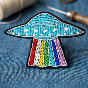 การออกแบบลายเรือในอวกาศตราปักด้วยผ้าไหม - Product Image 3