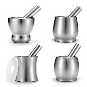 304 Brushed Spice grinders mortar and pestle stainless steel - Product Image 2