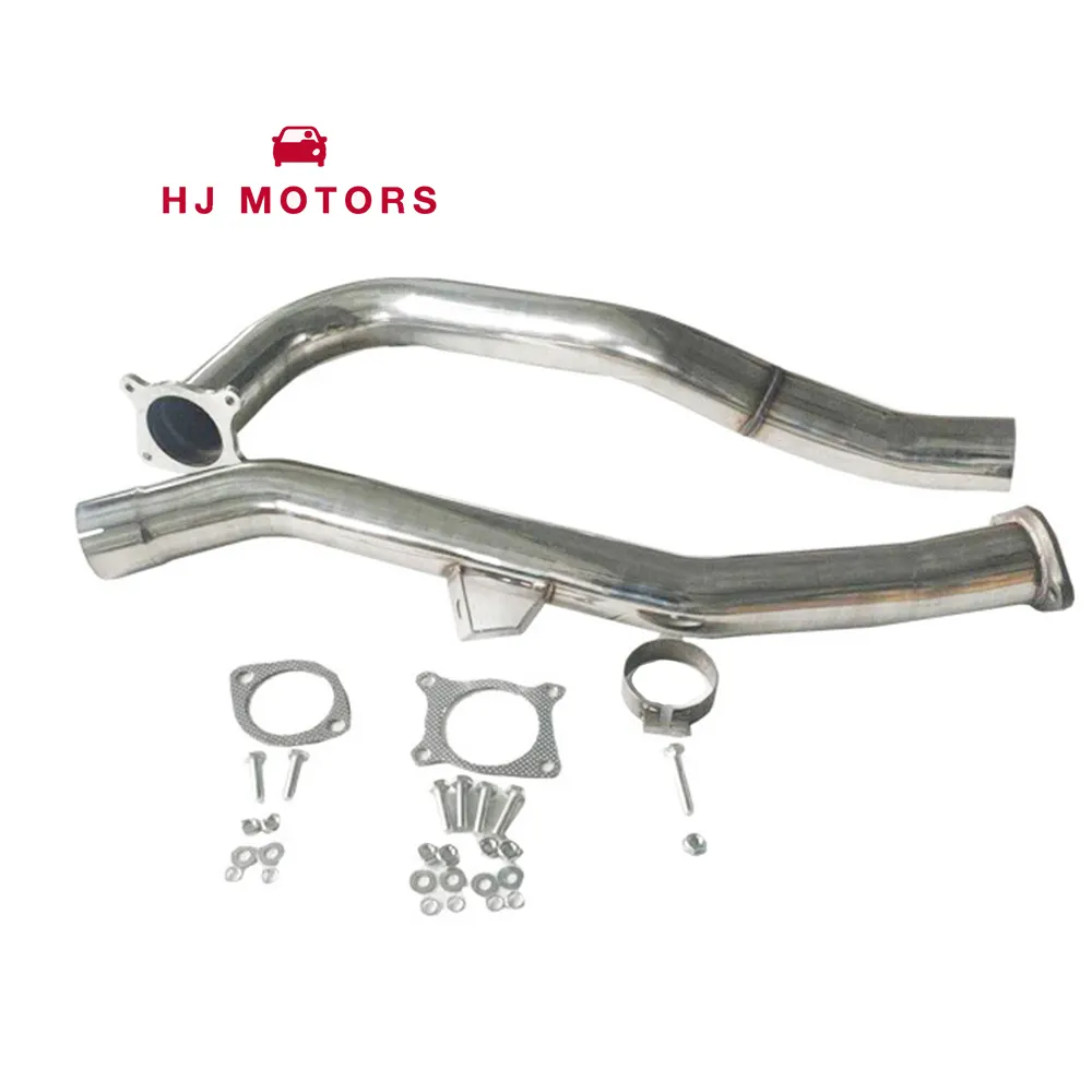 Knalpot mobil, Stainless Steel Brushed Downpipe untuk Subaru Impreza WRX pipa knalpot Model Manual untuk mobil